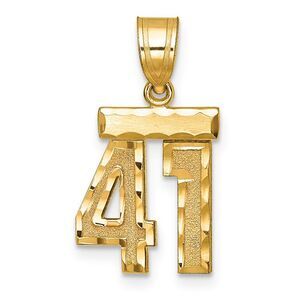 14k Yellow Gold, Varsity Collection, Small D/C Pendant Number 41